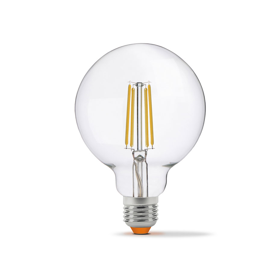 LED лампа Filament G95FD 7W E27 4100K 220V димерна VL-G95FD-07274