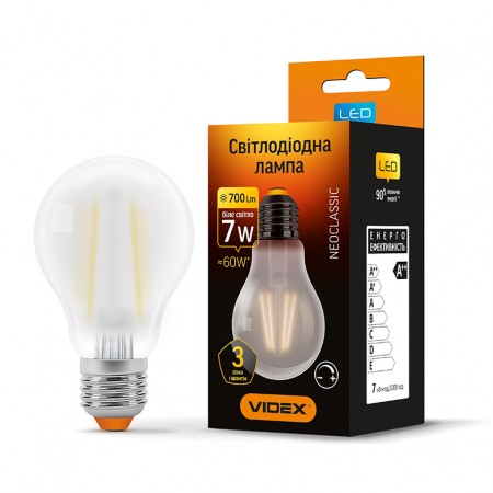 LED лампа Filament A60FMD 7W E27 4100K 220V димерна
