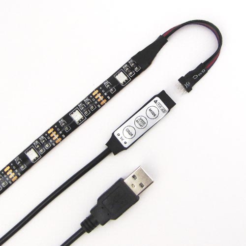 Стрічка св.діод.LS708 RGB с USBі мініконтролером LED-RL 30SMD(5050)/m 7.2W/m5V 0.5мIP65