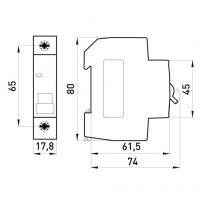 Авт.вим.e.mcb.stand.45.1.C10, 1р, 10А, C, 4.5 кА