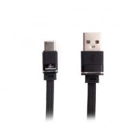 Кабель USB 2.0 A-тато/Type-C1 м,преміум,плоский, 2.4 А CCPB-C-USB-10BK