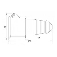 Силова роз.перен. 5п 380В 16А (215) e.socket.pro.5.16