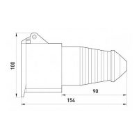 Силова роз.перен. 5п 380В 32А (225) e.socket.pro.5.32