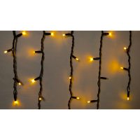 Гірл.зовн.ICICLE 75LED 2×0,7m 18flash жовт/чорн IP44 Delux NEW