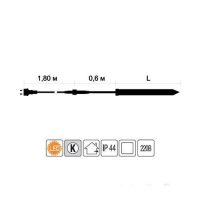 Гірл.зовн.SNOWFALL C_128LED 1,0m біл/біл IP44 ТМ DELUX