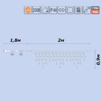 Гірл.зовн. DELUX_ICICLE 120LED 2×0.9m  зел/чорн IP44 NEW