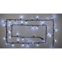 Гірл.зовн.STRING 100LED 10м (2*5м)20 flash біл./чорн. IP44 Delux NEW