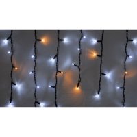 Гірл.зовн.ICICLE 75LED 2×0,7m (57Led+18Led flash)жовт flash біл/чорн IP44 Delux NEW