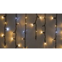 Гірл.зовн.ICICLE 75LED 2×0,7m (57Led+18Led flash)біл flash тепл.біл/чорн IP44 Delux NEW
