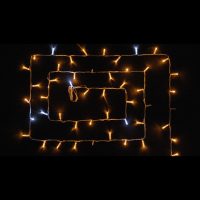 Гірл.зовн.STRING 100LED 10м (80Led+20Led flash)біл flash жовт/проз IP44 Delux NEW