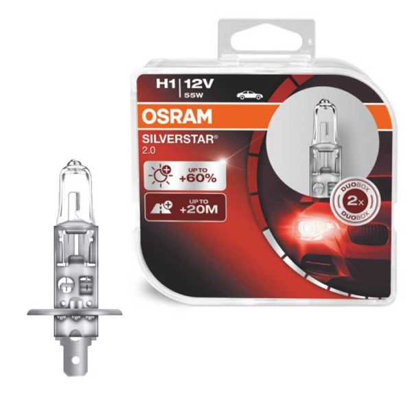 л.авто OSRAM H1 64150 NBS SilvStar2 Hard Duopet (2pc)