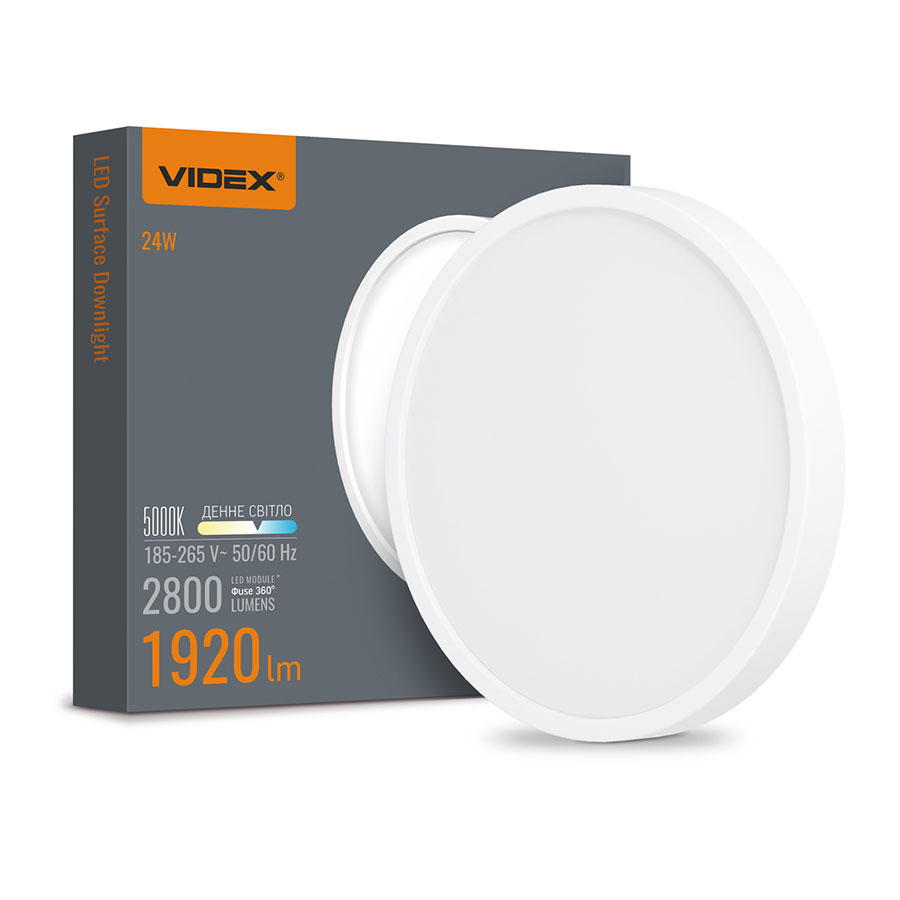 Св-к LED накл.круг. 24W 5000K 220V білий VL-DLRS-245