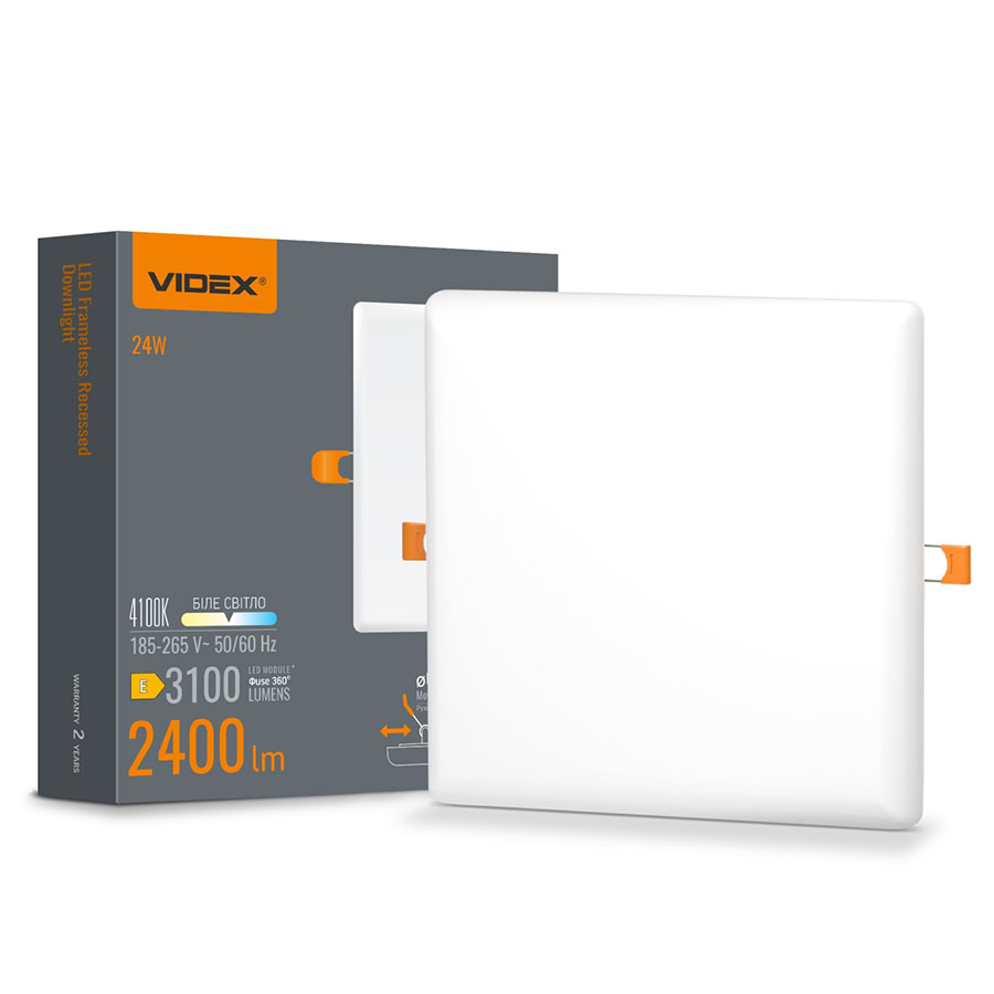 Св-к LED внут.безрам.квадр. 24W 4100K 220V VL-DLFS-244
