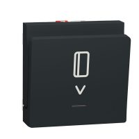 Вимикач Unica New картковий з підсвіткою 10 А, 2 модуля антрацит