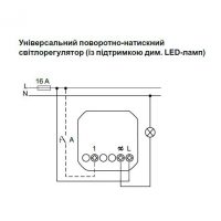 Універсальний поворотно-натискний димер для LED ламп, Unica New білий