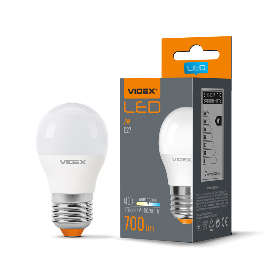 Лампа LED G45E 7W E27 4100K 220V VL-G45e-07274