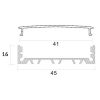 АЛ-22 Алюм. профіль накл.широкий(45мм) в компл. розсіювач+загл.(ціна за планку 2м) 41495