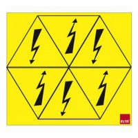 Знак”блискавка” в трикутнику 80х80х80  6шт. на листі (жовта)