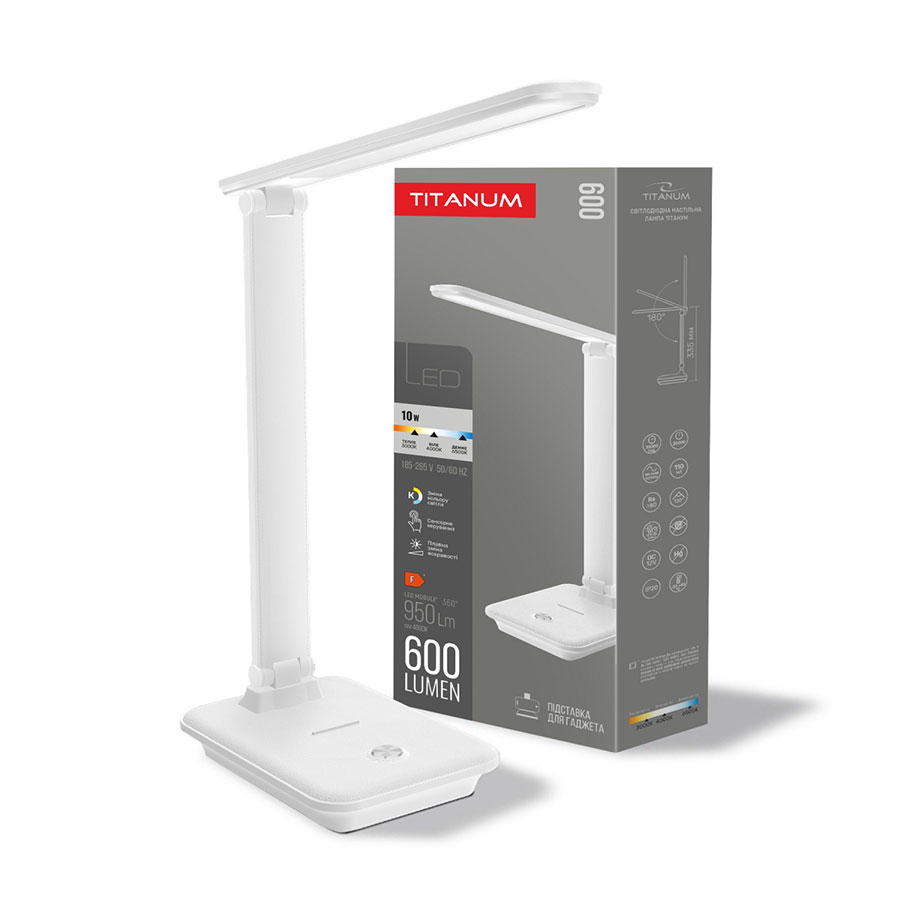 Світ.настіл.10W 3000-6000K 220V біл. TITANUM TLTF-009W