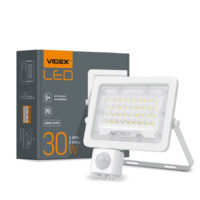 Прожектор LED 30W 5000K 220V IP65 білий з датч.руху та освітл. VL-F2e305W-S VIDEX