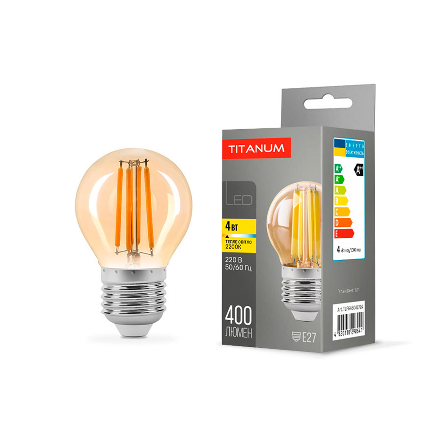 Лампа LED-нитка G45 4W E27 2200K 220V бронза TLFG4504272A
