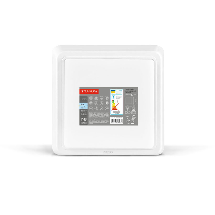 .Світ-к LED накл.кв-т 18W 1440Lm 5000K 220V TL-BHS20-185