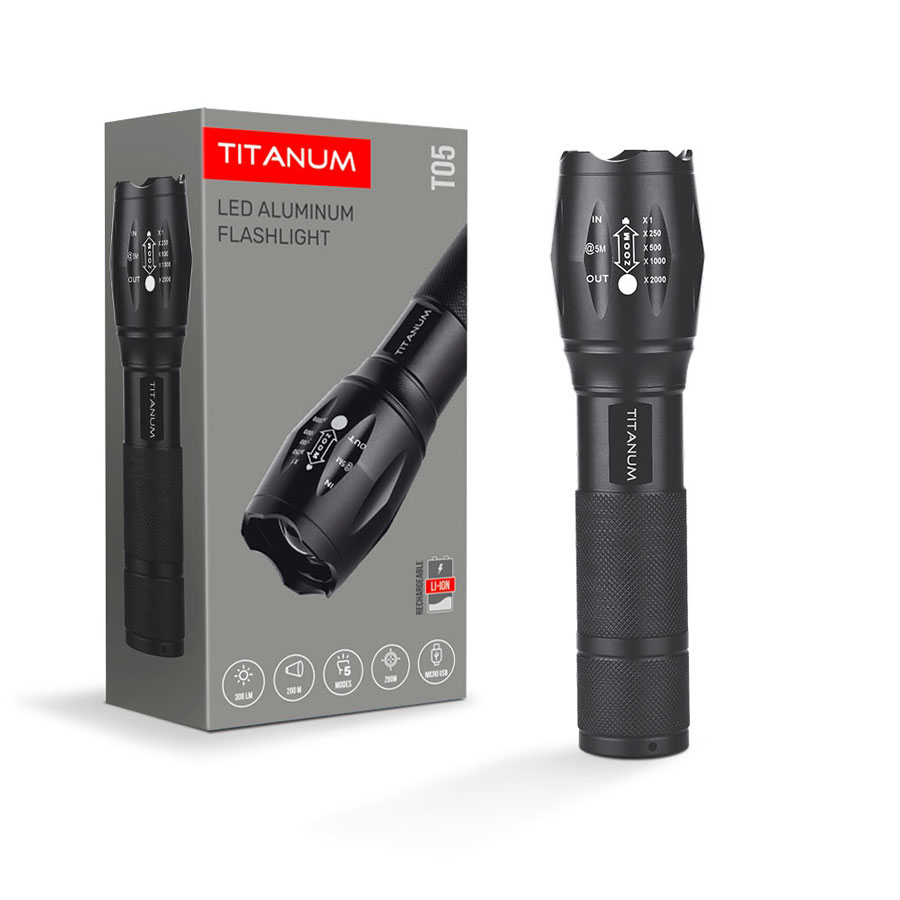 Ліхтарик LED 300Lm 6500K TITANUM TLF-T05