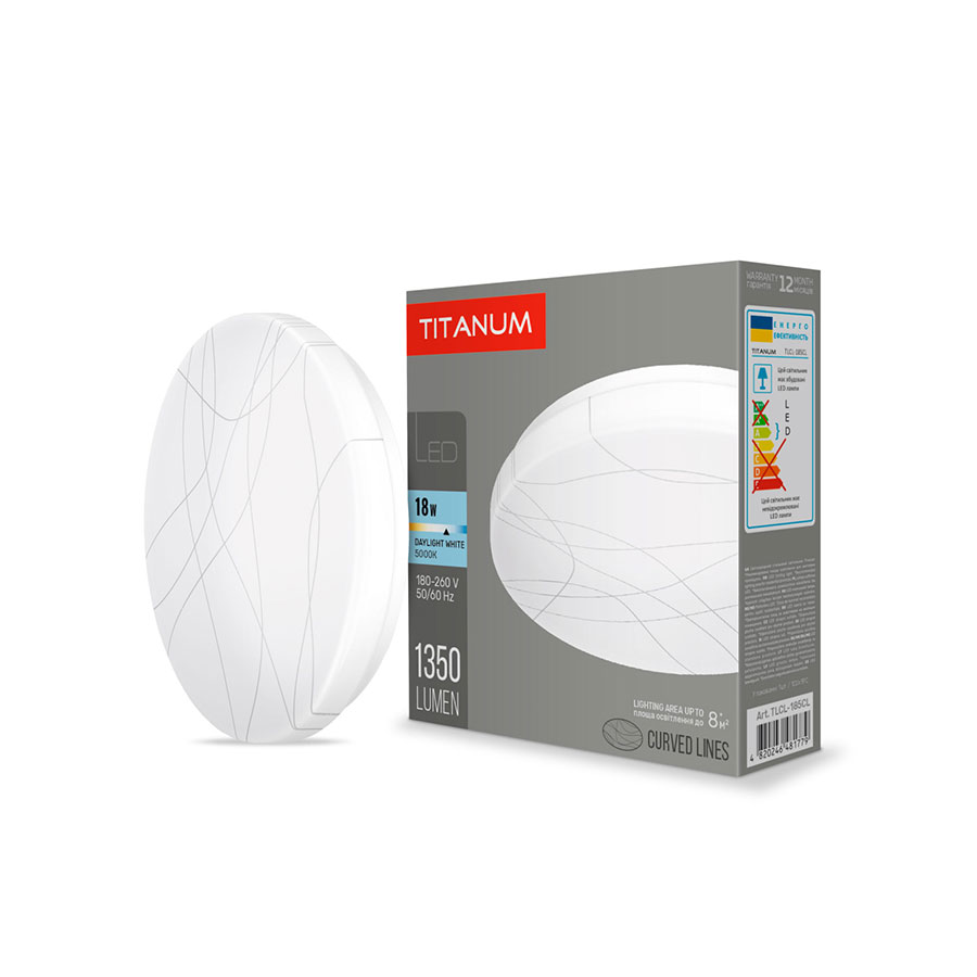 Світ-к LED 18W 1350Lm 5000K 220V Криві лінії TLCL-185CL