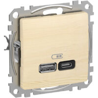 USB розетка A+C, 3 A, 45 Вт, Венге Sedna Elements