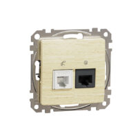 Розетка телекомунікаційна RJ45+RJ11 6UTP Венге Sedna Elements