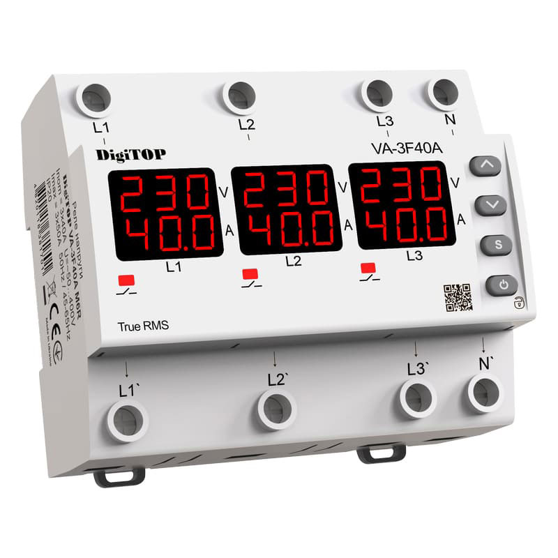 Реле напруги з контролем струму – VA-3F40A M6R