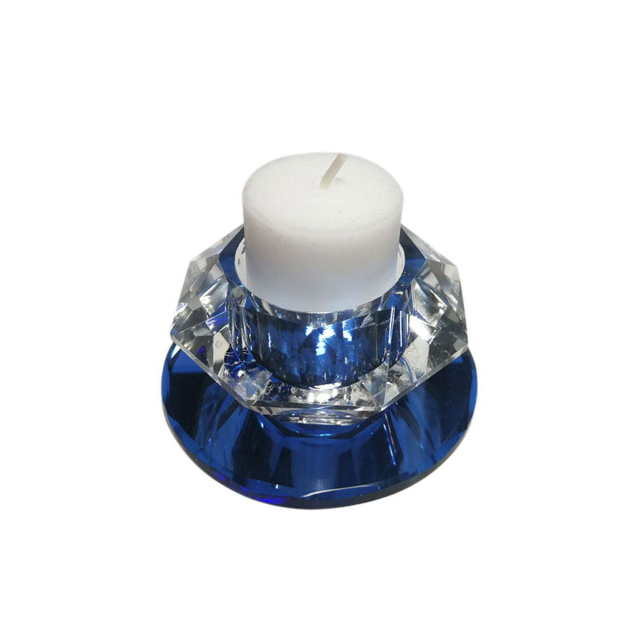 Підсвічник декоративний скляний HL801 синій