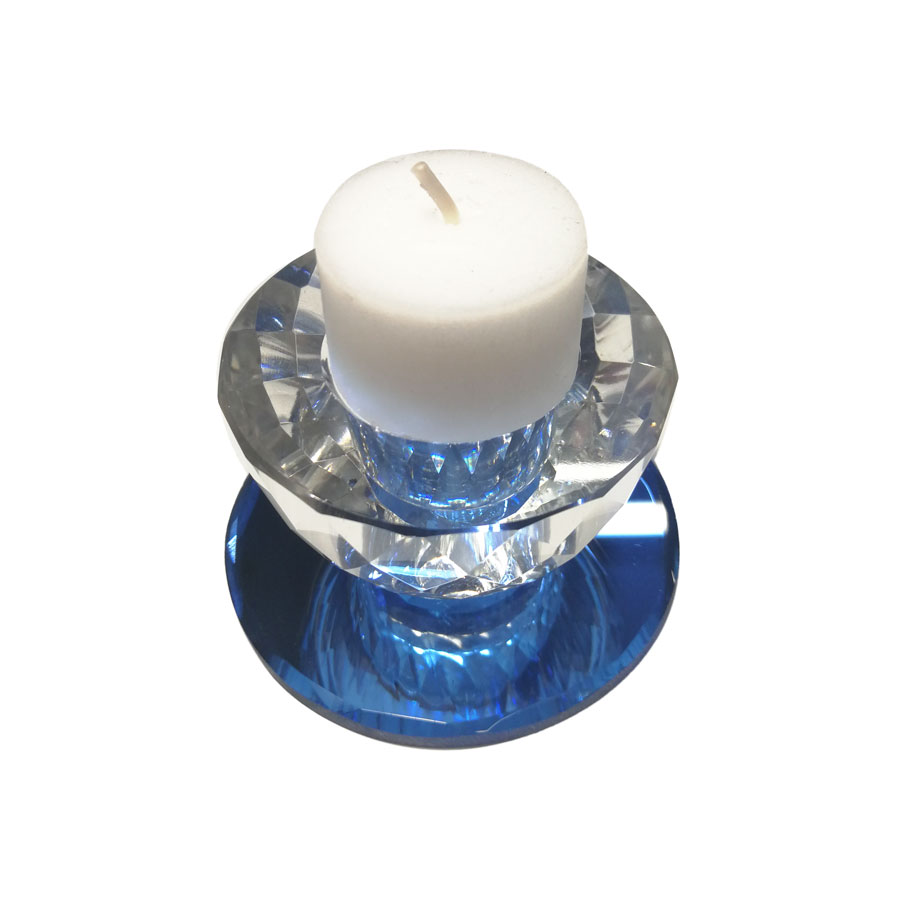 Підсвічник декоративний скляний HL804 синій
