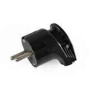 Вилка мережева з/з кутова, чорна, 16А TF-PL216G-B Вилка LEGRAND 2К+3 чорна з кільцем