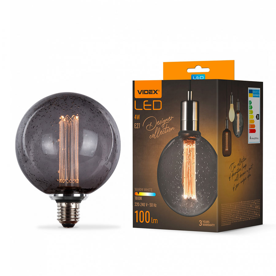 Лампа LED-нитка G125 4W 100Lm E27 1800K 220V Smoke VL-DI-G125FC1979S
