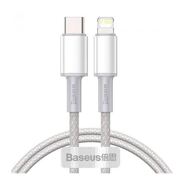 Кабель USB Type-C to Lightning PD 20W 1m білий High Density Braided Baseus