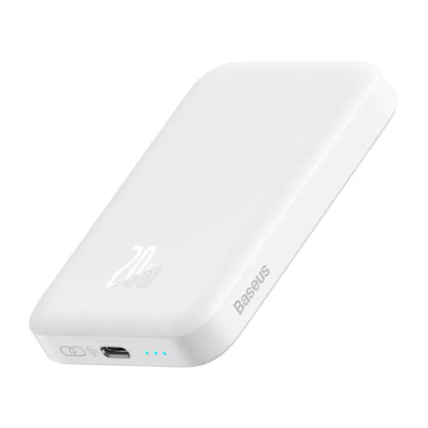 Павербанк 20W 6000mAh білий Magnetic Mini Baseus