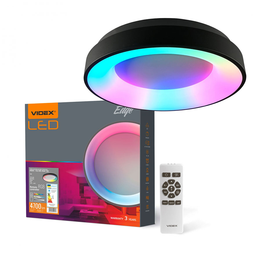 Світ-к LED круг 72W 2700K-6000K RGB чорн., EDGE-RC-72W-BLACK (VLE-ERC-RGB-72B)