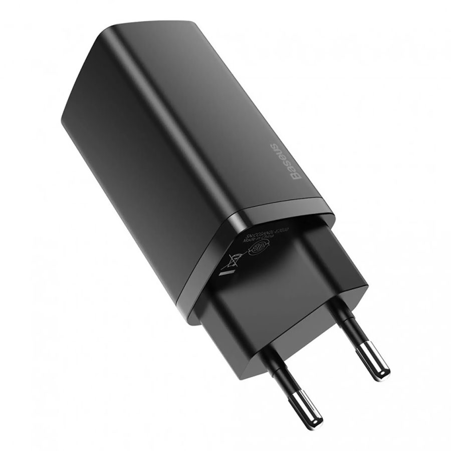 Мереж. заряд. пристр. 65W USB Type-C + USB Quick Charger чорний GaN2 Lite Baseus