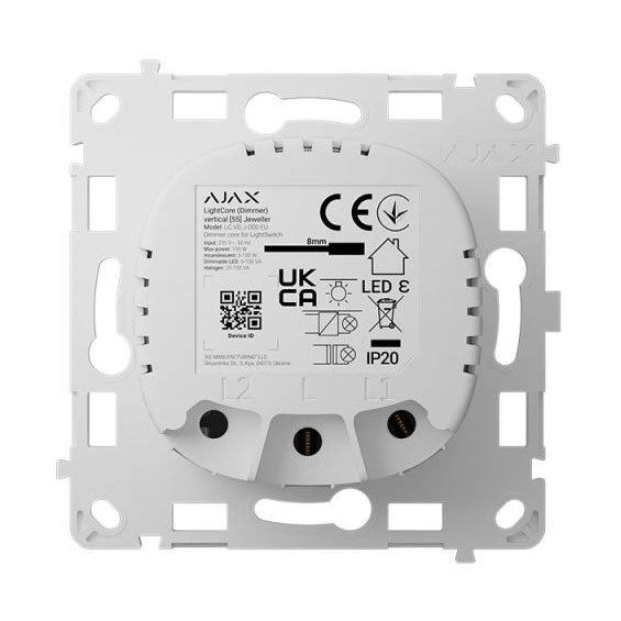 Ajax LightCore (Dimmer) vertical [55] (8EU) ASP white димер