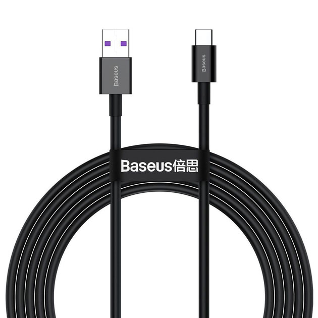 Кабель USB Type-C PD 66W 2m чорний Baseus Superior Series Fast Charging