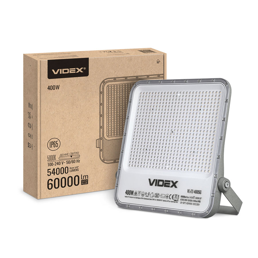 Прожектор LED 400W 60000 Lm 5000K 220V IP65 PREMIUM F2 VL-F2-4005G