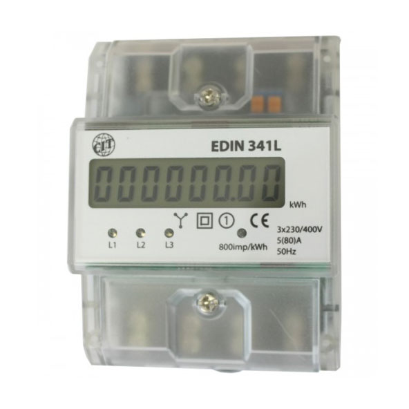 Лічильник HRN 341L 3-ф 80А 4,5м LCD SEZ На DIN-рейку
