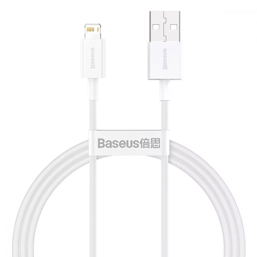 Кабель USB to Lightning 2.4A (1m), білий Baseus Superior Series Fast Charging