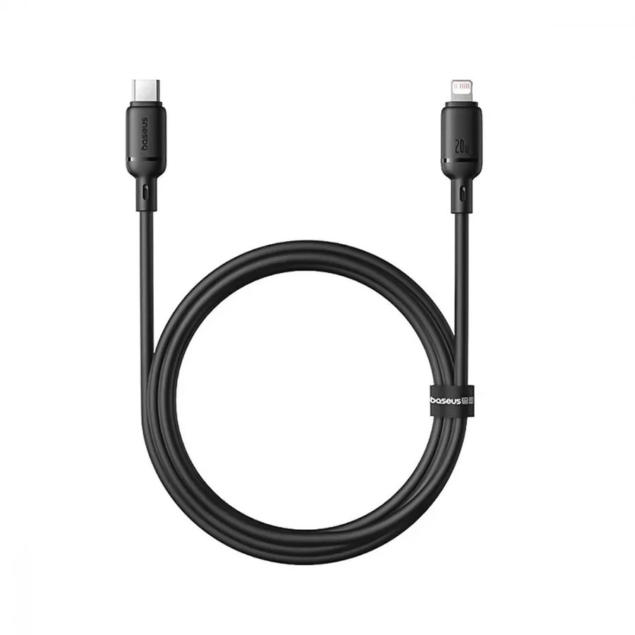 Кабель Type-C to Lightning 20W (1m) чорн., Baseus Silky Series Fast Charging