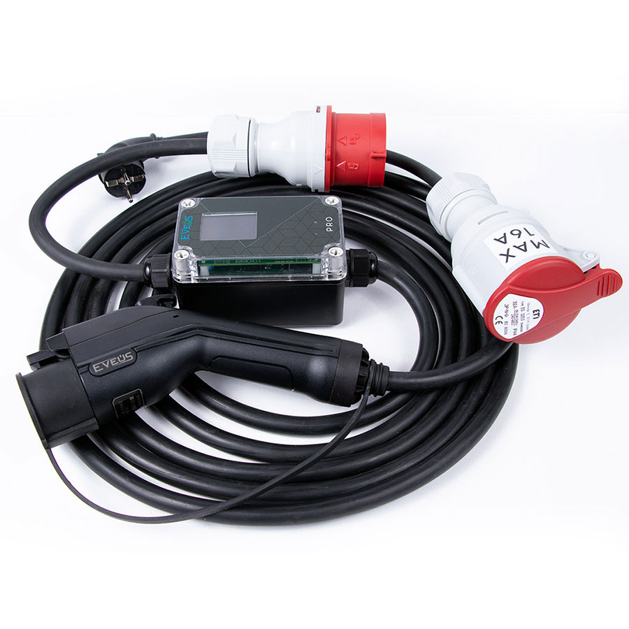 Зарядний пристрій EVEUS M32 Type-1 PRO Light 7.4кВт 32А LCD WiFi+5/32 перех(J1772)