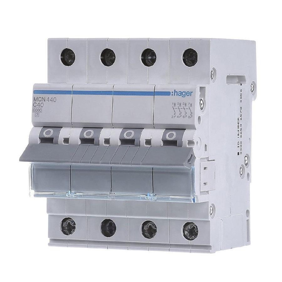 Автомат 4п.(3+N) 40А типC. 6кА TM Hager 4-DIN