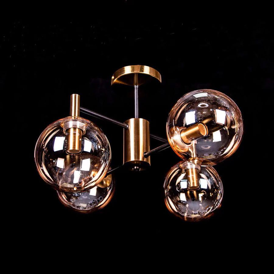 Люстра P9-2949/4 Copper/amber ball