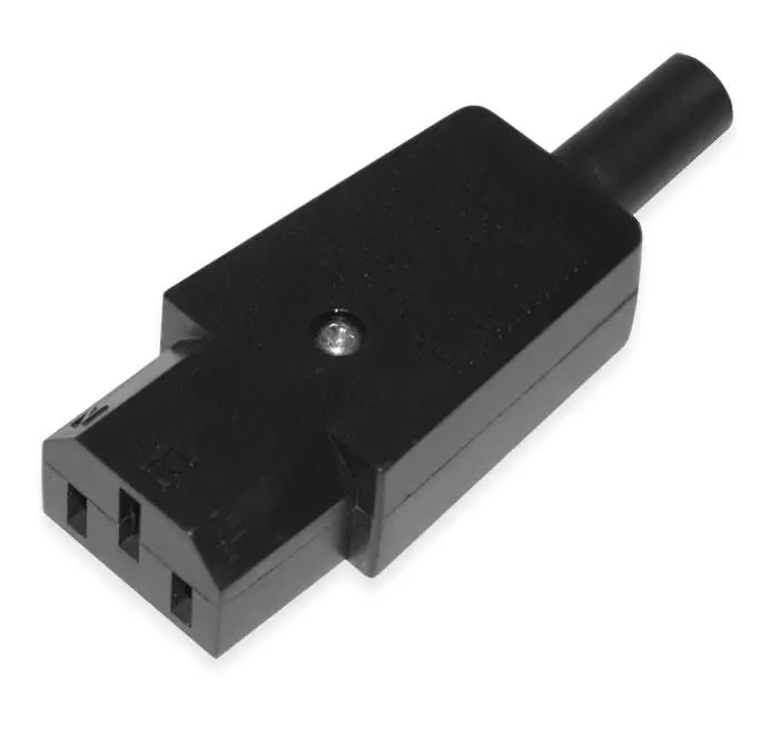 Гніздо мережеве 3pin під шнур, корпус пластик
