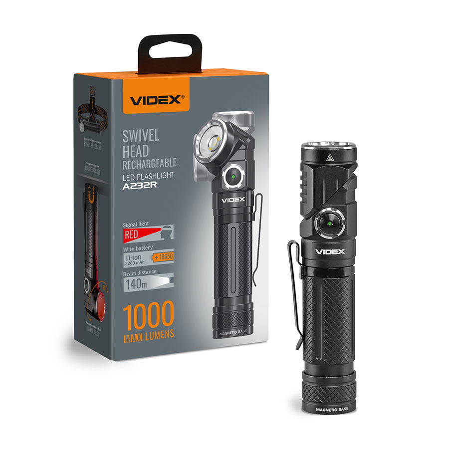 Ліхтарик LED 1000Lm 5000K VIDEX VLF-A232R